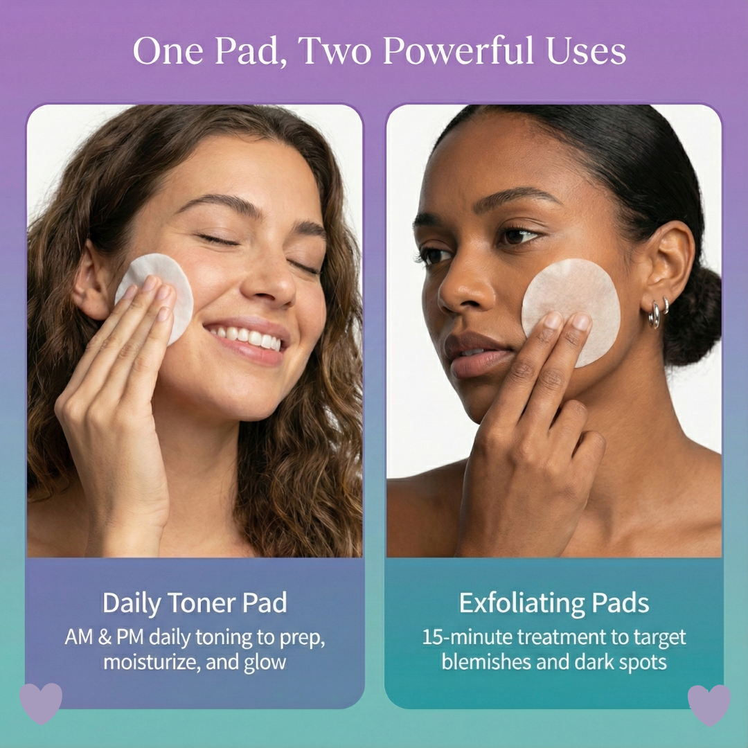 2 pcs Luxera Toning Polish Pads – Korean Skincare for Dark Spots, Wrinkles & Dull Skin